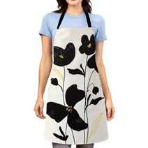빅사이즈방수앞치마 용접 여름 린넨 앞치마 북유럽 미학 여성 주방 앞치마 오리지널 방수 소녀 공주 웨이터 작업 내유성 보호 식물125660, 22112wq-000516-_55X68CM(L)