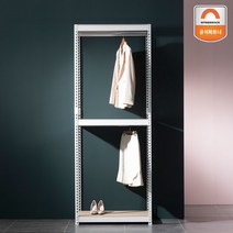 스피드랙 드레스룸 행거 가로600x깊이400x높이1950(3단 2행거), 블랙