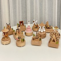 우드 원목 오르골 나무 태엽 오르골 카페소품 인테리어소품 선물, 대관람차(천공의성)
