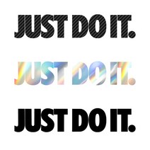 JUST DO IT 저스트두잇 포인트 데칼스티커, L, 화이트, 1개