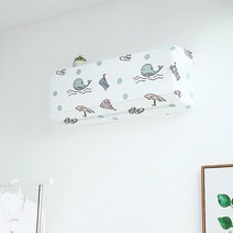 빈틈없는 고래 그림 에어컨덮개 벽걸이에어컨커버 삼성엘지캐리어 난방기 히터 먼지차단 방수 커버