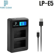퓨어클리어 캐논 LP-E5 LCD 듀얼 USB 호환충전기, 1개