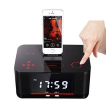 휴대용 음악 블루투스 스피커 A8 FM 라디오 NFC 라이트 알람 충전기 도킹 스테이션 아이폰 X XR XS 8 7 6 플러스 삼성 안드로이드, 8핀용 흰색