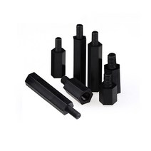 50PCS Nylon Spacer M2 M25 M3 M4 Black Hex Standoff Column Flat Head Nylo [S00053173], 22-M4 15mm-53173
