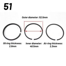 에어 실린더 6Pcs 공기 압축기 피스톤 링 키트 오일 펌프 액세서리 금속 공압 부품 48mm 50mm 51mm, 51