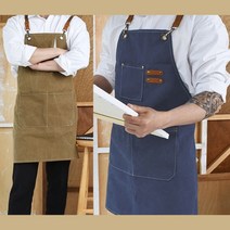 레드덕 원피스형 앞치마 어린이집 가정용 빨래집게 이니셜 자수 생활방수 h 형 공에이프런 미용실, 카키