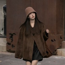 요즘 고급 젊은 모피 EU Mink Velvete Grass 금 밍크 벨벳 봄자켓 프리사이즈 봄잠퍼