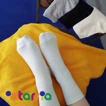 고급 고퀄리티 사계절 여성 학생 심플한 단색 무지 골덴 중목 인따르시아 양말 면 국산