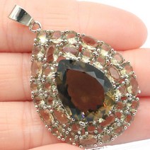 토파즈 목걸이 14k 18k 팬던트 48x30mm ig 유럽 디자인 여성 데이팅을 위한 스모키 핑크 Kunzite 고급 주얼리 실버 펜던트