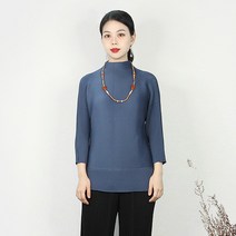 마담플리츠 미스틱 플리츠 티셔츠 주름 보트넥 사각