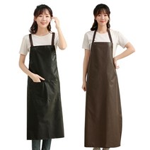비투비돔 방수 앞치마 주방 미술 작업용 롱 원피스, 일반기장, 브라운