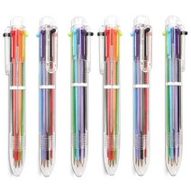 NC 10팩 0.5mm 6가지 색상 멀티컬러 볼펜 6 in 1 접이식 사무실 학용품 학생 어린이 선물