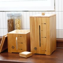 올리오 원목 보이는 투명창 쌀통 잡곡통 보관함 5kg, 본품
