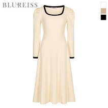 [블루레이스] 배색스퀘어넥니트롱원피스_BI2W1OP3451