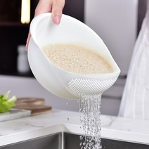 브랜드미 세척 쌀 물빠짐 바구니, 화이트, 1개