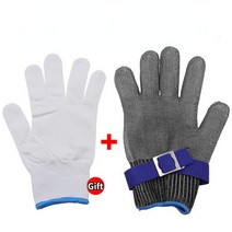 철장갑 협착방지 자상 소방 내산 방화 방검 절연 쇠그물 물림 손베임 스테인리스 스틸 절단 방지 장갑 도, 01 Bule_03 XL