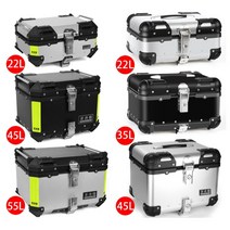 오토바이 탑박스 퀵서비스 배달 부릉 알루미늄 박스 가방, 55L 블랙 플라워(뒤로 보내기 + 안감)