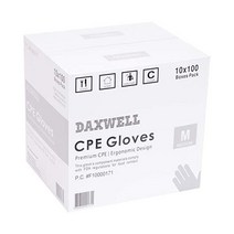 Daxwell 폴리 장갑 엠보싱 프리미엄 캐스트 폴리에틸렌 CPE 파우더 프리 중간 투명 F10000171 1 000개들이 케이스