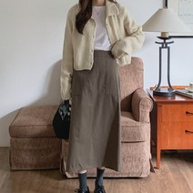 디작소 여성 라퍼즈 뒷밴딩 트임 롱 스커트 치마