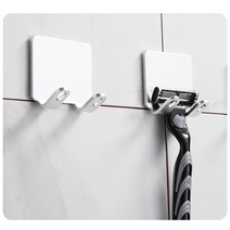 1/2/3Pcs 펀치 무료 면도기 홀더 스토리지 후크 벽 남자 면도기 홀더 욕실 면도기 홀더 액세서리 벽 주방 액세서리, 2pcs-Silver