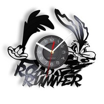 뻐꾸기시계 수입인테리어벽시계 뻐꾸기벽시계 엔틱벽시계 로드러너 뻐꾸기 가족 비닐 레코드 벽시계 북아메리카 새 사막 코라미노스 장식 홈 벽 시계, Without LED