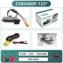 차량 블랙박스 채널 1 2 후방 카메라GreenYi-자동차 후방 카메라 170 ° 1080P AHD 아우디 A3 A4 B8 B9, 01 CVBS480P-125deg