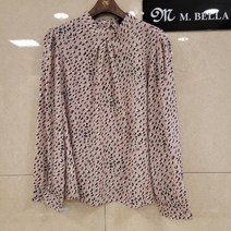 엠벨라 [엠벨라] 21년 봄신상 앞셔링 뒤 단추 박스핏 네오파드 블라우스_울산점