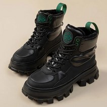 커크 키높이 플랫폼 통굽 부츠 6cm 베이직 통굽 워커 부츠 기모 앵클