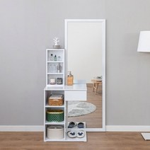 가구샘 전신거울 화장대 H7801, 화이트