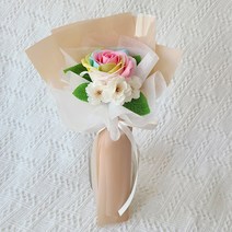 벚꽃mix 무지개장미 비누꽃다발 조화 졸업식꽃다발 어린이집생일 리본화환/그링그링, 비비드