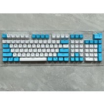 키보드스위치 106 키 보라색 청록색 캡 PBT 백라이트 MX 스위치 61/87/104 기계식 키보드용 2 색 OEM 프로필, [03] Blue White, 한개옵션1