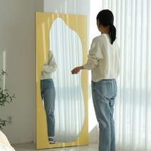 블라썸 파손방지 강화 비정형 전신거울 3colors, 블라썸 비정형 밀키핑크, 거치대 추가