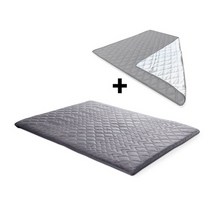 럭스나인 라텍스 토퍼 8cm + 핫앤쿨 패드 그레이 퀸 패밀리 세사 요 스프레드 매트