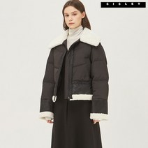 시슬리 무스탕 구스다운 패딩 점퍼 SAPD37161 BK