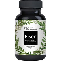 (독일) 내추럴엘리먼트 철분+비타민C 240정 natural elements Eisen Iron with natural vitamin C, 철분 20mg
