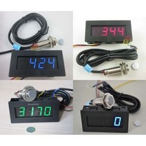 0.56 '타코미터 4 디지털 녹색 LED 타치 RPM 속도계 (홀 근접 스위치 센서 포함) NPN 24V 12V, 02 Green Display