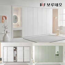[보루네오] 30cm 붙박이장 슬라이딩 여닫이 안방 거실 스타일러 무몰딩 슬라이드 미닫이 8자 9자 10자 11자 12자, 07.파스텔여닫이-로투스핑크 30cm