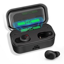2NLF 무선 블루투스 방수 이어폰 5.0 스포츠 이어폰 G6S 블랙, G6S블랙