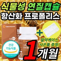 씹어먹는 허브맛 식물성 츄어블 캡슐 비 벌 벌꿀 꿀벌 벌집 프로폴리스 플로폴리스 프로폴리 폴리폴리스 프로플러스 폴라폴리스 플라보노이드 환절기 유해산소 구강 향균작용 항산화 도움, 1개월 / 60캡슐X1개 + 사은품