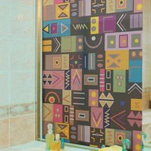 [뭉키데코] 무점착반투명시트_MSC-206_인디아그라피티2(C02_W120xH180cm), C02_W120xH180cm