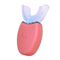 초음파 전동칫솔 자동양치 Portable Delicate Electric Automatic Ultrasonic U Type Toothbrush Long Stan, 04 Pink 815Years
