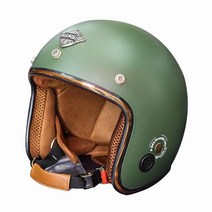 나폴리 Napoli helmet 오픈페이스 SH 루비 무광 카키 그린 안전 인증 스쿠터 바이크 헬멧 소두핏 하이바 레트로 클래식 텐덤 반모 킥보드, 기본 헬멧(무광 카키그린)