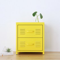 [마켓비] MKB 캐비넷 서랍장 2단 400460, 옐로우