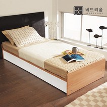 [베드리움] 원룸(B900) 평상형 세미싱글침대 + 고급형 매트리스, 오크