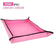 [힙합] 30-100CM 심기 매트 PE 원예 Potting 매트 원예 패드 방수 Foldable 꽃 냄비 매트 이식 식물 패드, 핑크 100x100cm