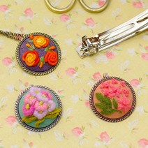 [반제품] 꼬임원형브로치(소) - 프랑스자수 / 자수용품, 브론즈