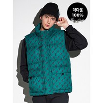 아키클래식 위즐 모노그램 포켓 덕다운 베스트 남녀공용 딥그린