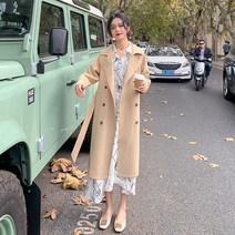 여자 봄가을 더블버튼 트렌치코트 재킷 캐주얼 미시 자켓 바바리 코트 인박카026
