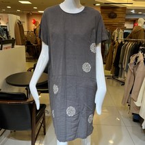 트리아나 린넨 자수 심플 라운드 포켓 박스핏 마 원피스 뉴코아 괴정 AF2P