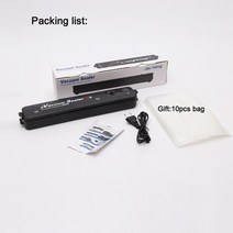 영업용 진공 포장기 영업용 진공 포장기 식품 진공 실러 포장 자동 가정용 식품 진공 실러 포장 기계 가방, 검은색